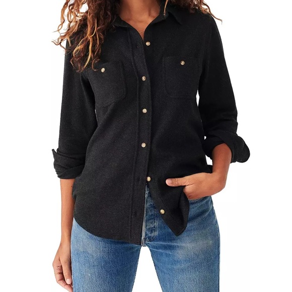 Faherty Tops - NWT Faherty Black Women's Button-Front Sweater Shirt
